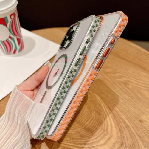 Funda para iPhone 14 Pro con Protección Magsafe Transparente y Película para Lentes (Gris)