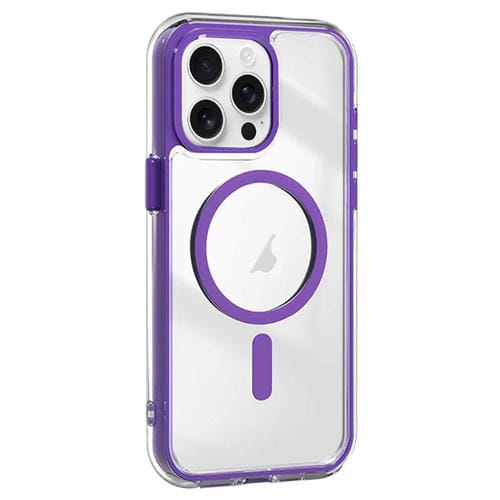 Funda híbrida Acrílico TPU Airbag a prueba de golpes Magsafe para iPhone 14 Pro (Morada)