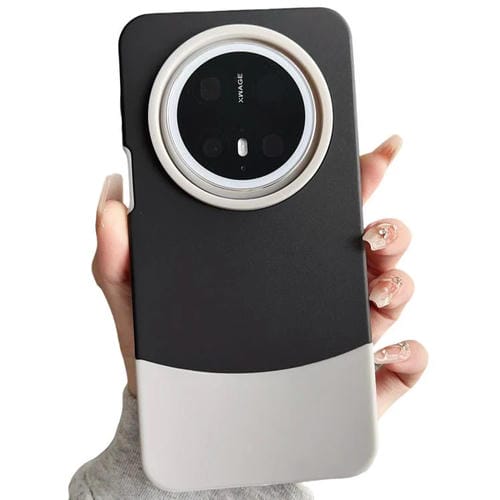 Funda híbrida TPU y PC para Huawei Mate 70 Pro+ 2 en 1 con contraste de color (Negro y Gris)