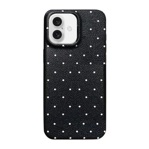 Funda de Silicona Dopamine para iPhone 16 Plus con Lunares (Negra)