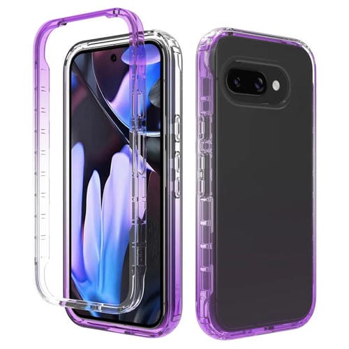 Funda PC + TPU Transparente con Degradado a Prueba de Golpes para Google Pixel 9A (Morado)