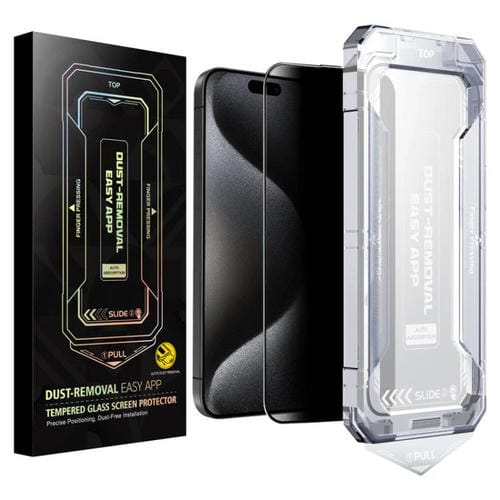 Película Vidrio Templado Privacidad iPhone 15 Pro Fácil Instalación