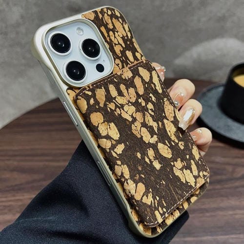 Estuche para Teléfono Denior D24 Paint con Ranura para Tarjeta Magsafe para iPhone 16 Pro Max (Grano Negro)