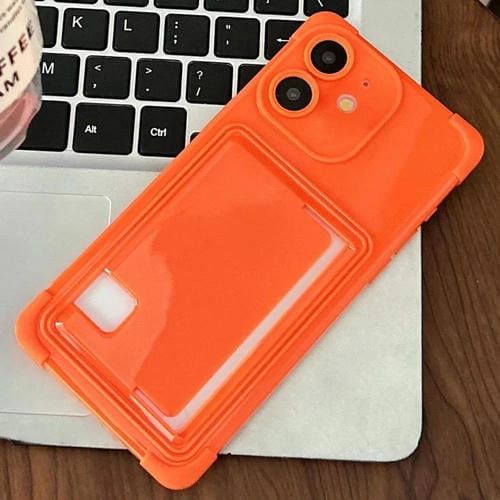 Funda TPU con Ranura para Tarjeta Lateral para iPhone 12 (Naranja)