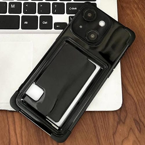 Funda TPU con Ranura para Tarjeta Lateral para iPhone 14 Plus (Negra)