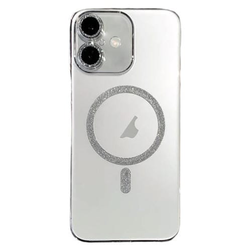 Funda para Teléfono con Anillo Magnético Purpurina y Magsafe para iPhone 16 Plus (Transparente)