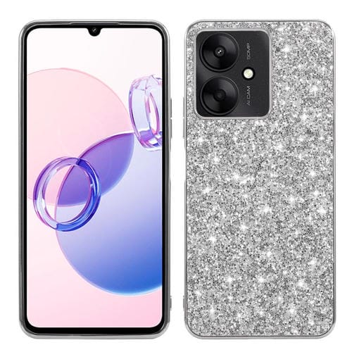 Funda de TPU a Prueba de Golpes con Purpurina En Polvo para Xiaomi 14T Pro (Plateada)