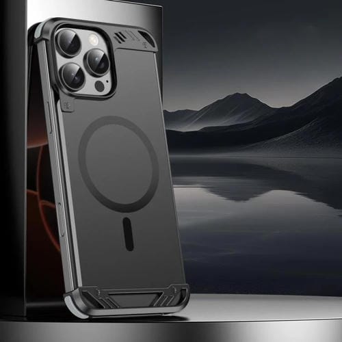 Funda para Teléfono R-Just RJ63 con Aroma Mecha y Magsafe sin Marco para iPhone 16 Pro Max (Negra)