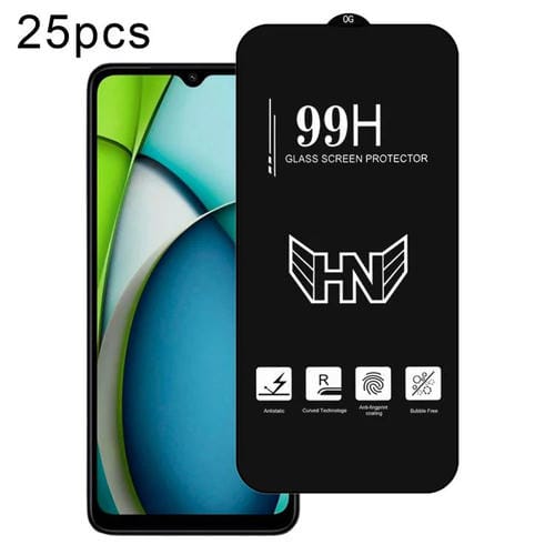 Película de Vidrio Templado de Pantalla Completa de Arco Grande de Aluminio de Alta Calidad para Redmi A3X, 25 Piezas