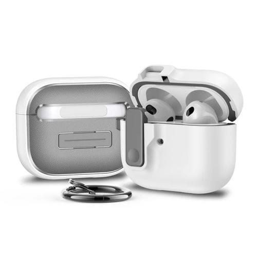 Funda Protectora Auriculares Bluetooth Airpods 3 Bloqueo Automático (Blanco)