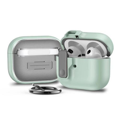Funda Protectora Auriculares Bluetooth Airpods 3 Bloqueo Automático (Verde Menta)