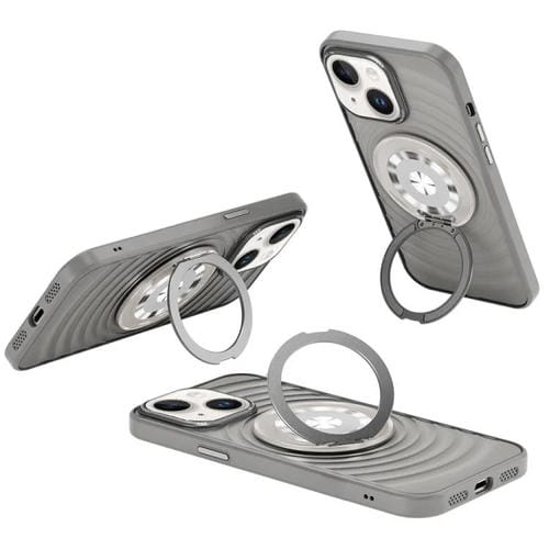 Funda para Teléfono Apple iPhone 14 con Soporte Magsafe y Diseño de Ondas (Gris Titanio)