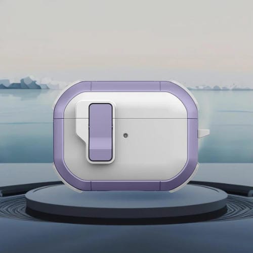 Estuche para Auriculares Inalámbricos Airpods Pro Starship con Interruptor Magnético (Blanco y Morado)