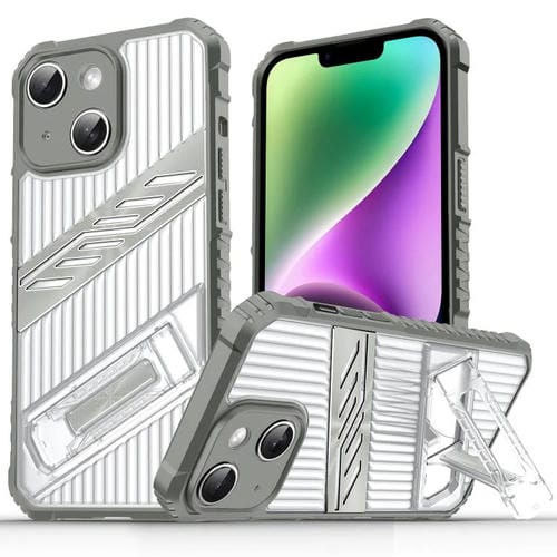 Funda Híbrida para iPhone 14 Plus TPU con Soporte PC (Gris Espacial)