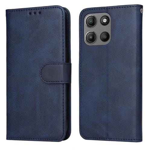 Funda de Piel Sintética con Tapa para Motorola Moto G15/G15 Power (Azul)