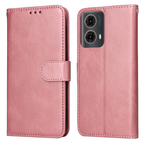 Funda de Piel de Becerro con Tapa para Motorola Moto G85/S50 Neo (Oro Rosa)