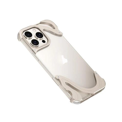 Funda para iPhone 16 Pro Panel Trasero Transparente Híbrido PC y Metal Dolphin (Titanio)