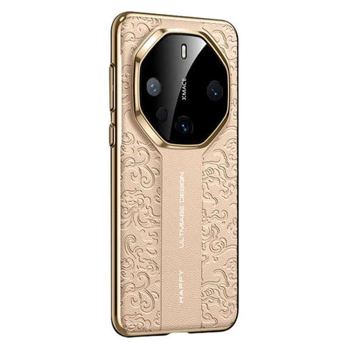 Funda de Cuero Huawei Mate 60 Rs Ultimate Cloud Dragon Pattern (Dorada)