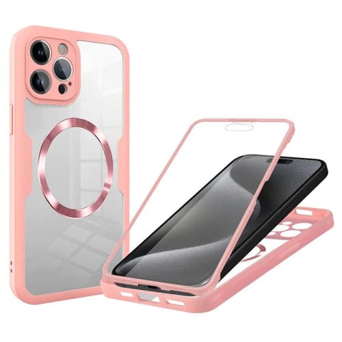 Funda para Teléfono Magsafe iPhone 15 Pro Textura de Cd (Rosa)
