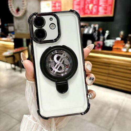 Funda para Teléfono iPhone 12 Space con Soporte Magsafe y Película para Lente (Negra)