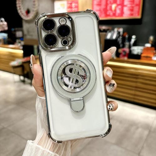 Estuche para Teléfono con Soporte Magsafe para iPhone 16 Pro Space con Película para Lente (Gris Titanio)