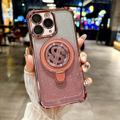 Estuche para telĂ©fono con soporte Magsafe y PelĂcula para Lente iPhone 11 Pro (Rosa)