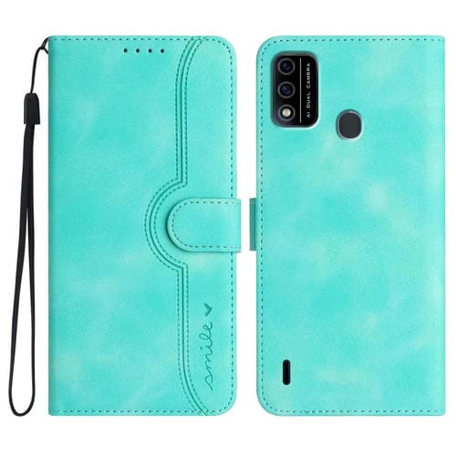 Funda Piel Sintética Itel A48 Diseño Corazón (Azul Claro)