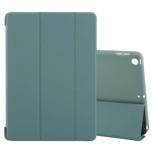 Funda de Cuero Gebei para iPad 10.2 2021/2020/2019 con Tapa a Prueba de Golpes y 3 Pliegues (Verde Oscuro)