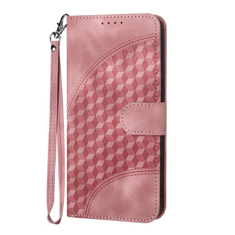 Funda de Cuero con Relieve Cabeza de Elefante para Itel A50 con Cordón (Rosa)
