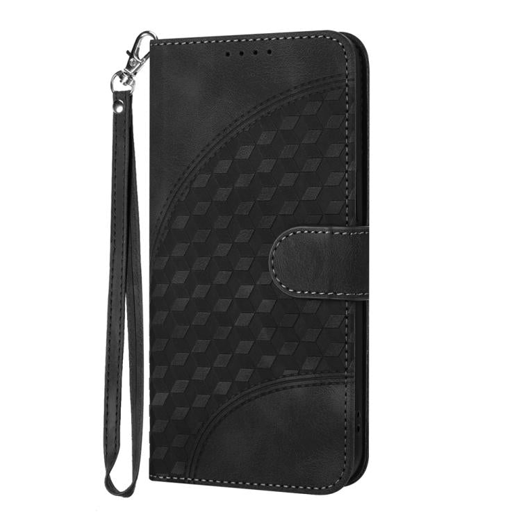 Funda de Cuero con Relieve Cabeza de Elefante para Itel S25 Ultra con Cordón (Negro)