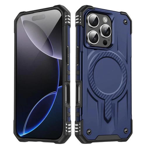 Funda híbrida TPU y PC Straship Magsafe para iPhone 16 Pro Max (Azul)