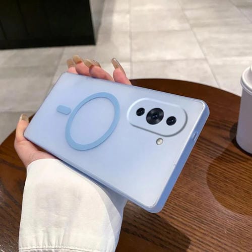 Funda para Teléfono Huawei Nova 10 Pro con Orificio Fino y Protección Niebla Hielo Magsafe (Azul Transparente)