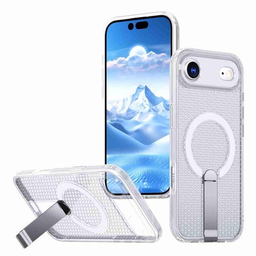 Funda con soporte MagSafe para iPhone 17 Air con refrigeración tipo panal (transparente esmerilado)
