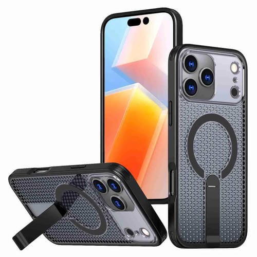 Funda con soporte MagSafe y refrigeración Honeycomb para iPhone 17 Pro (negra)