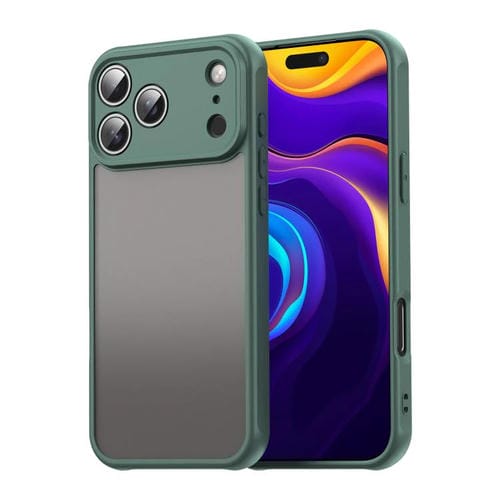Funda híbrida de TPU y PC esmerilada Fan Dun Series para iPhone 17 Pro Max (verde)