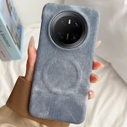 Funda Magnética PC y PU para Huawei Mate 70 Denim Magsafe (Azul Grisáceo)