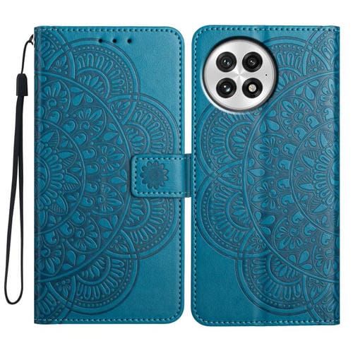 Funda cuero relieve floral OnePlus 13 (Azul)