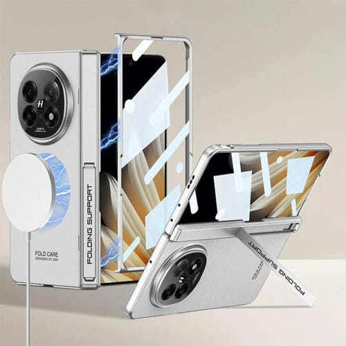 Funda Gkk con Bisagra Magnética y Soporte Lateral para Oppo Find N5 (Plateada)