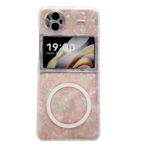 Funda Magsafe con Textura Perlada para Vivo X Flip (Rosa y Verde)