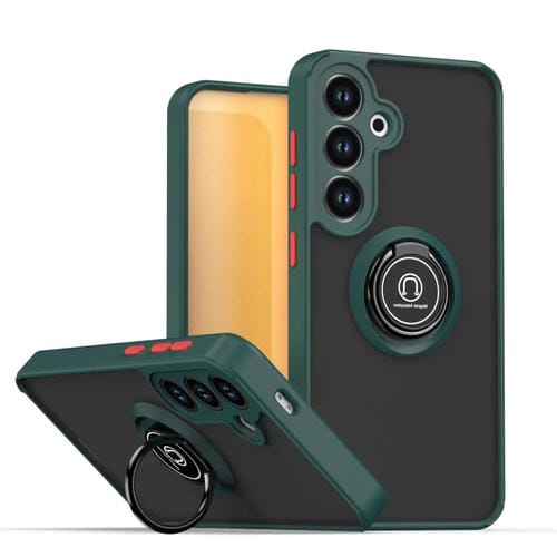 Funda de TPU + PC con aro para Samsung Galaxy S25+ / S24+ 5G Q Shadow 1 Series (verde oscuro)