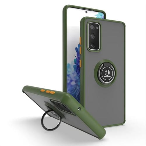 Funda de TPU + PC con anillo para Samsung Galaxy S20 FE 5G Q Shadow 1 Series (verde militar)