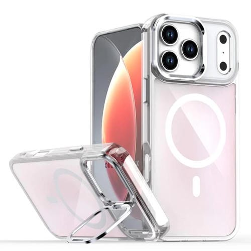 Funda MagSafe con soporte para iPhone 17 Pro Max, con degradado de color y revestimiento (blanca)