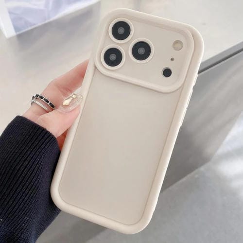 Funda de TPU con marco esmerilado y orificio preciso para iPhone 17 Pro Max (blanca)