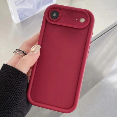 Funda de TPU con marco esmerilado y orificio preciso para iPhone 17 Air (rojo vino)