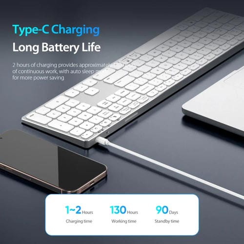 Teclado Inalámbrico Universal Dux Ducis Serie Lk Portátil (Blanco)