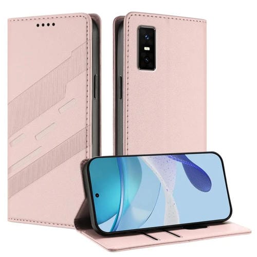 Funda de cuero retro con relieve para Infinix GT 30 Pro (rosa)