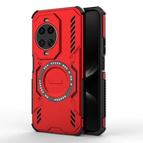 Funda a prueba de golpes con anillo magnético MagSafe y mariposa para Huawei nova 14 Ultra 5G (roja)