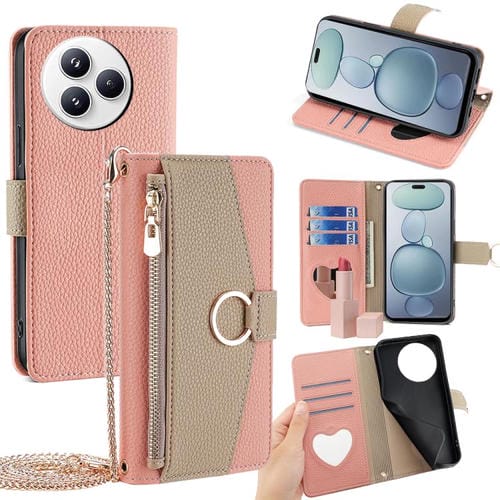 Funda de cuero con textura de lichi para Xiaomi Civi 5 Pro 5G (rosa)