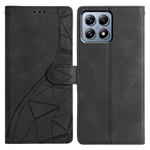 Funda de cuero con relieve triangular para Xiaomi 15T Pro 5G (negra)