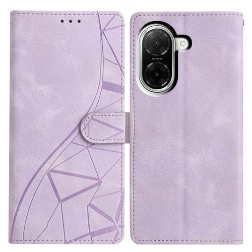 Funda de cuero con relieve de triángulos para Redmi A5 4G (173,3 mm) (morado)
